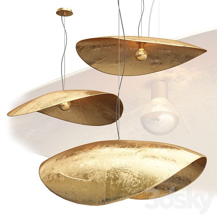 Gervasoni Brass Pendant - 3 shapes 3D Model