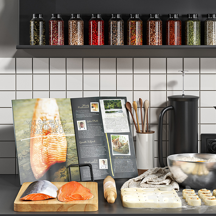 Decorative kitchen set 06 3D Model