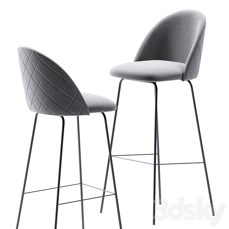 Jysk Grindsted Velvet Gray Chair 3D model