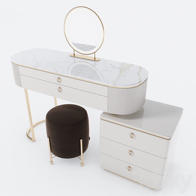 Dressing table (2 modifications) 3DS Max - thumbnail 2