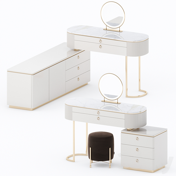 Dressing table (2 modifications) 3DS Max - thumbnail 1