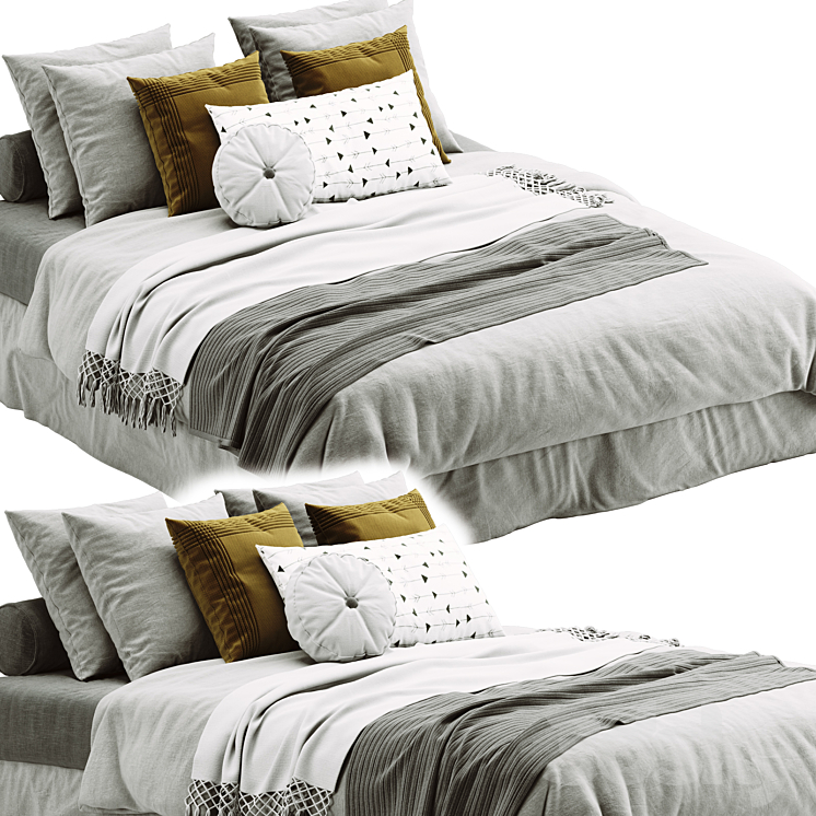 Bed scandinavian 02 3D Model