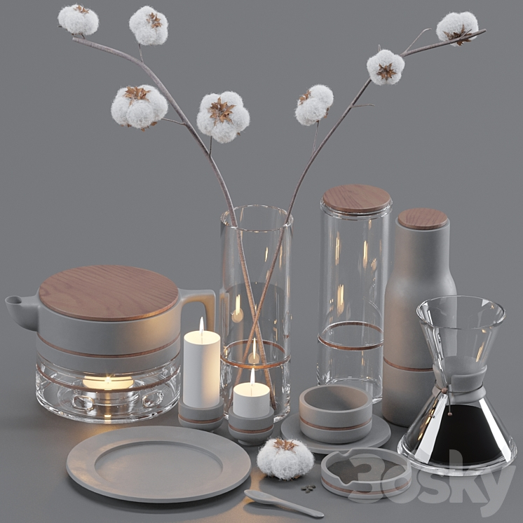 Coffee Decorative Set 3D Model