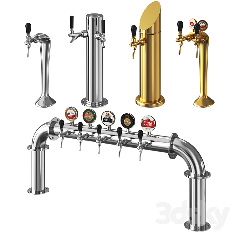 Beer Towers Metal Restaurant 3D model