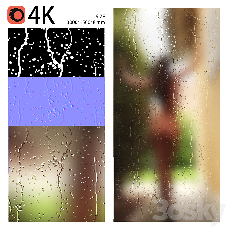 Wet misted glass 3D Model