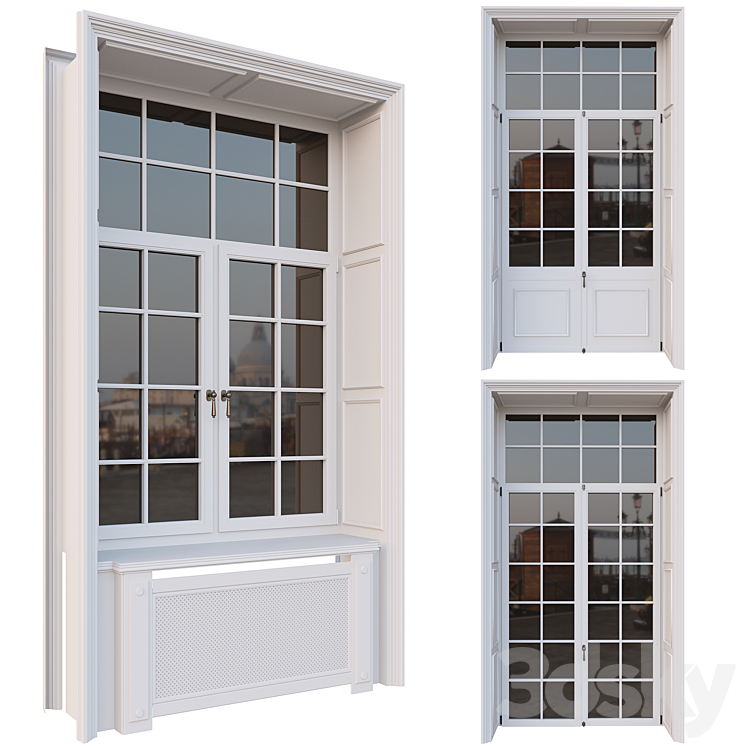 AVE Classic French Windows 3D Model