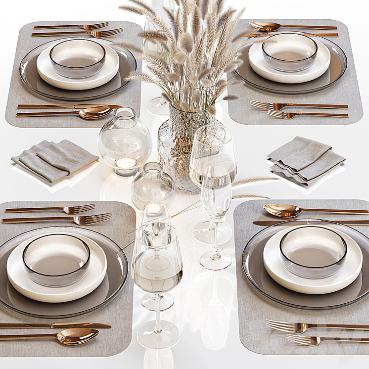 Table setting 30 3D Model Free