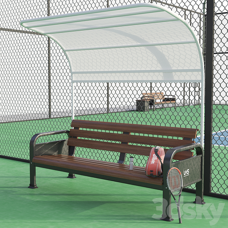 Tennis court 3DS Max Model - thumbnail 2
