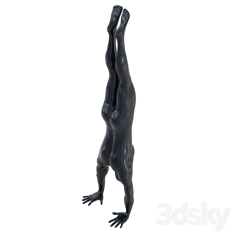 Male mannequin standing on hands 122 3DS Max - thumbnail 2