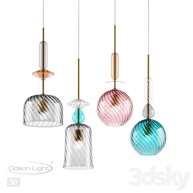ODEON LIGHT 4862/1, 4646/1, 4647/1, 4648/1 BELLA - Pendant light - 3D model