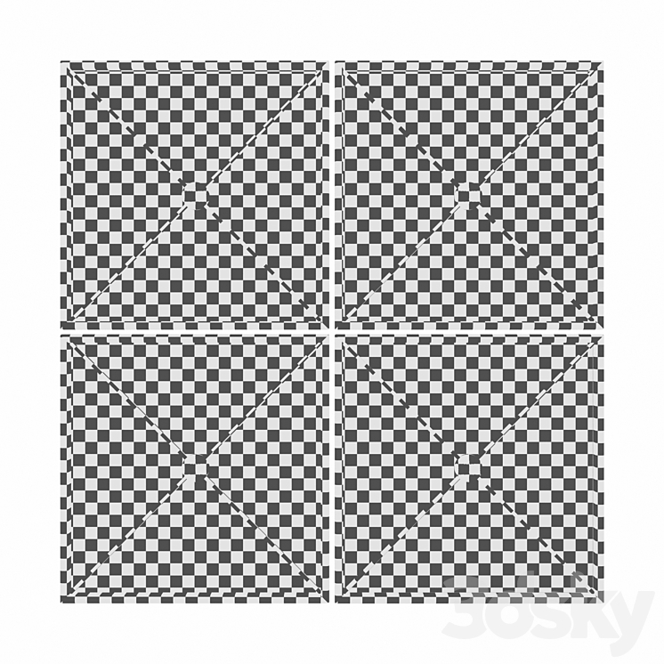 Jeffrey Large Framed Wall Mirror (Set of 4) Mirror 3D model