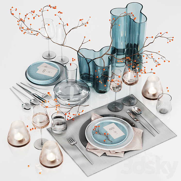 Table setting with rowan Free Download