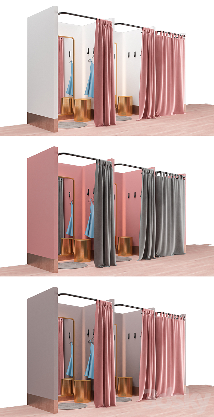 Fitting rooms 3D Model