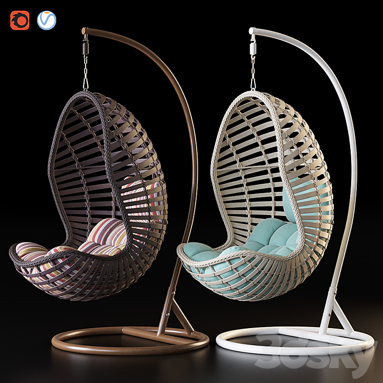 Hanging chair Afina 3DS Max - thumbnail 1