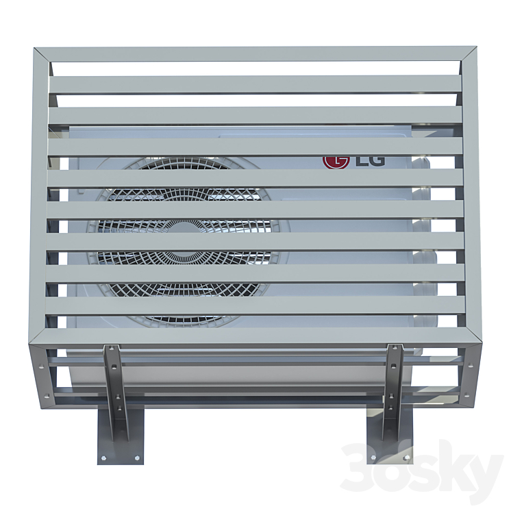 Set of decorative boxes for air conditioner + LG air conditioner 3D Model