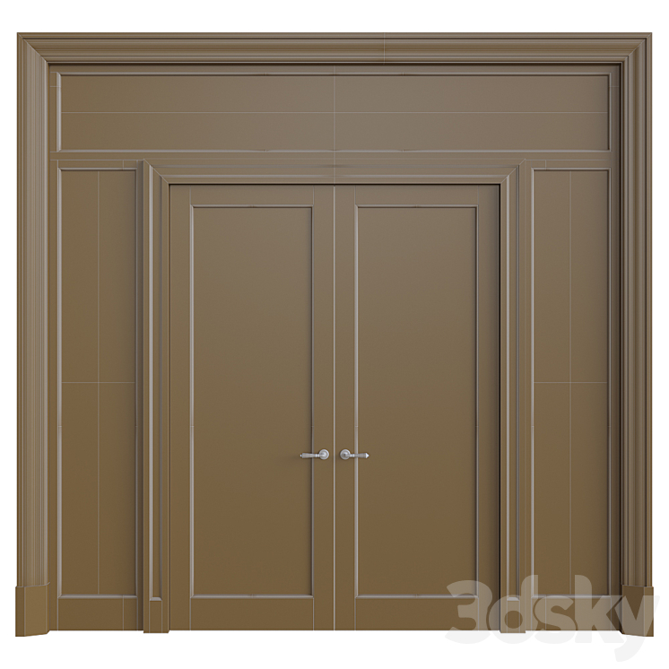 Doors with stained glass 3D Model