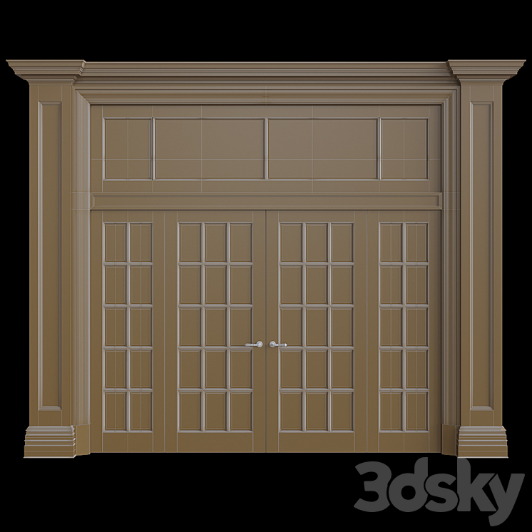 Door with stained glass 3D Model