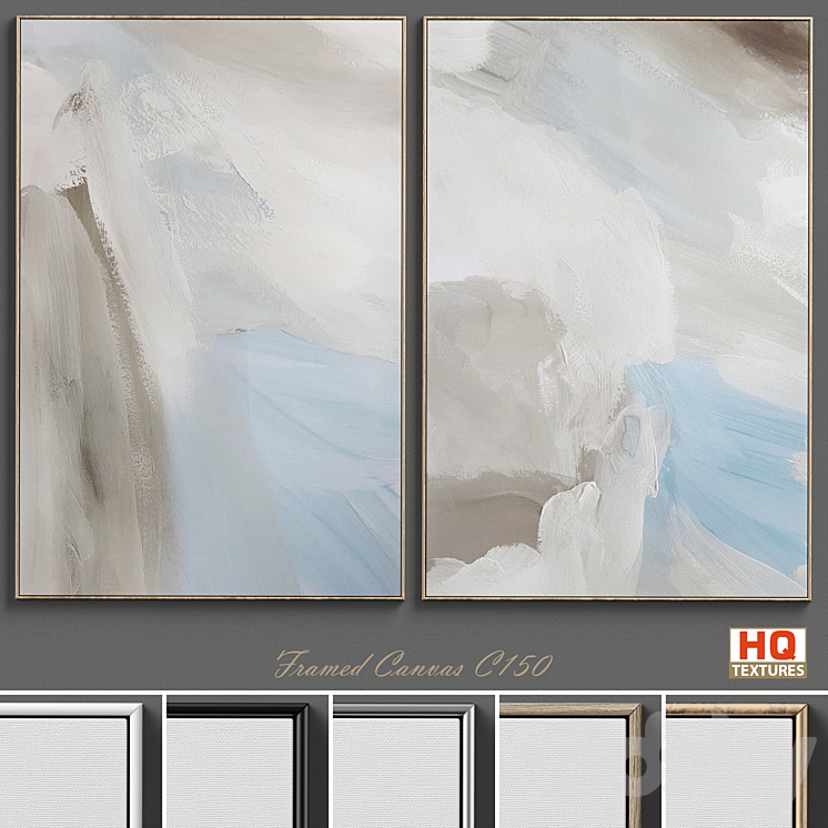 Large Living Room Wall Art C-150 3DS Max - thumbnail 1