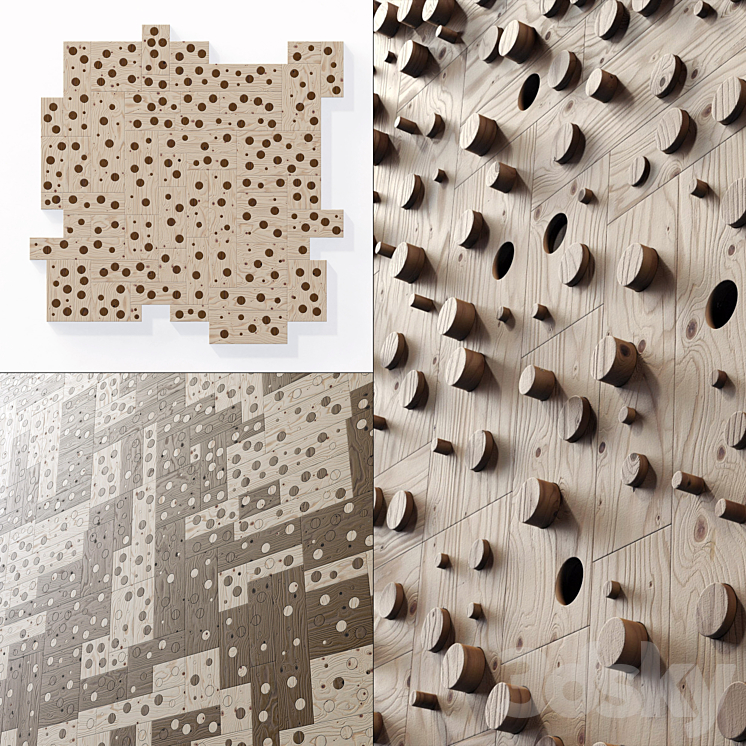 Panel wood board hole n2 / Panel from wooden boards with hole 2 Other decorative objects