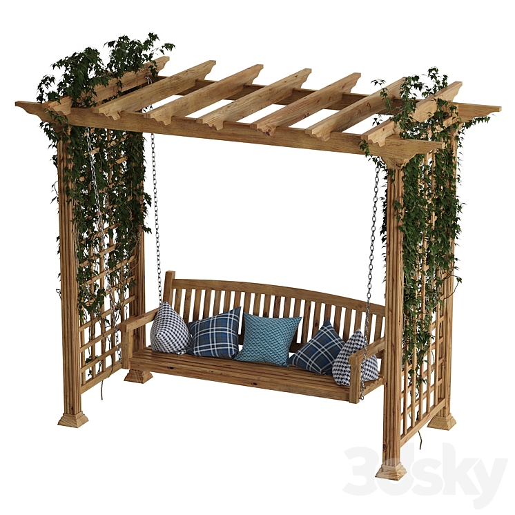 Garden swing pergola 3D Model