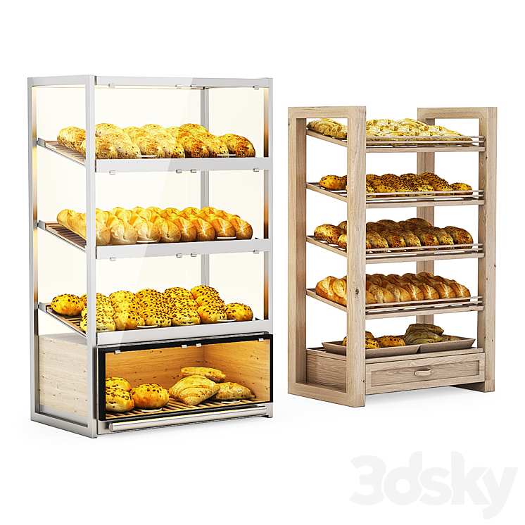 Bread racks with filling 3DS Max - thumbnail 1