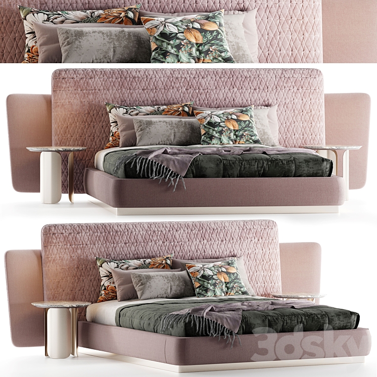 Sheila Double Bed Opera 3DS Max - thumbnail 2