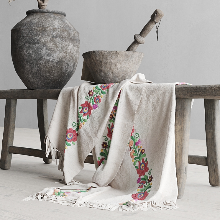 Decorative set in a rustic style 3D Model