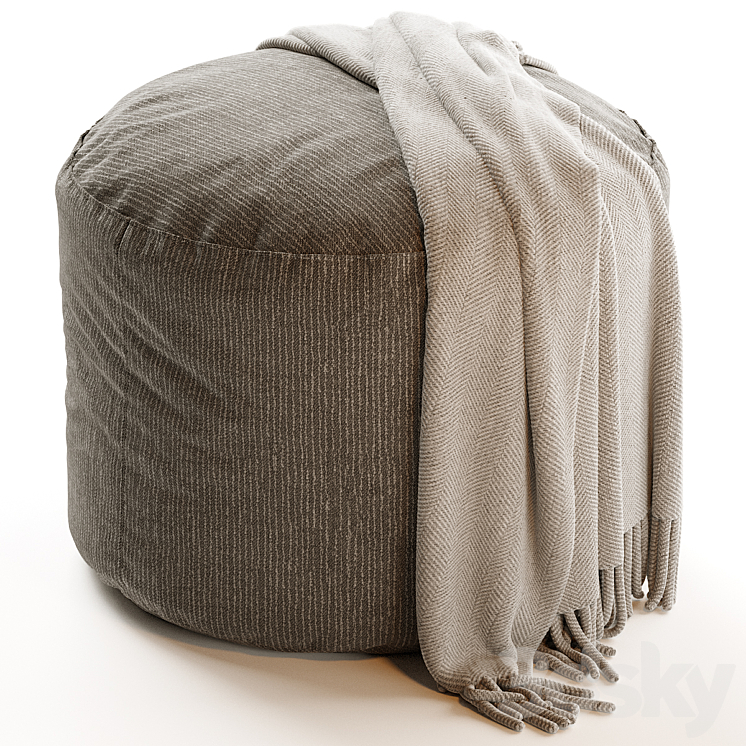 ANYWHERE IVORY POUF 3D Model