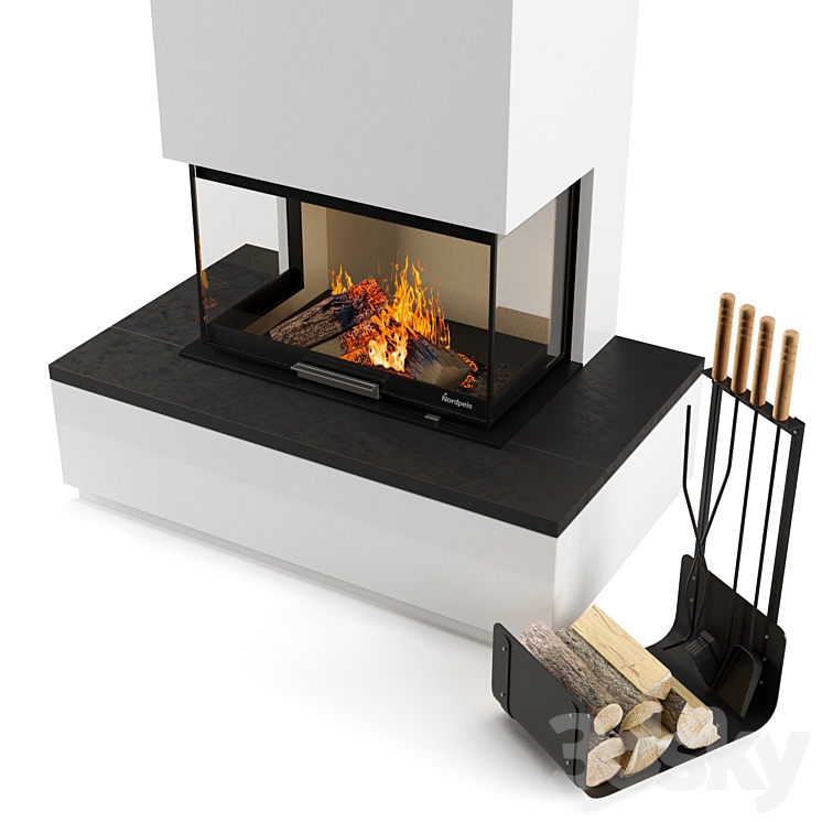 fireplace nordpeis 3DS Max - thumbnail 2
