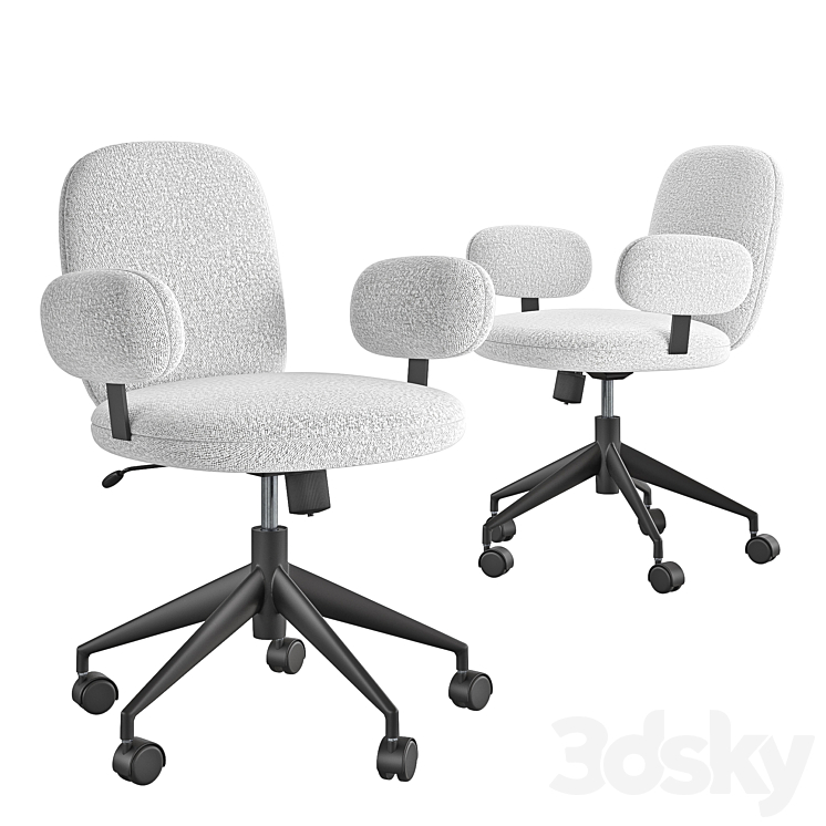 Faro Gray Office Chair 3DS Max - thumbnail 2