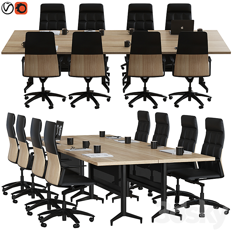 conference table 3DS Max Model - thumbnail 1