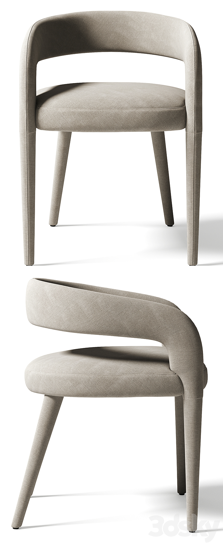 Chair LISETTE GRAY DINING CHAIR CB2 exclusive 3DS Max - thumbnail 2