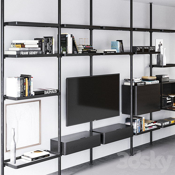Molteni & C Hector bookcase composition 3 3D Model