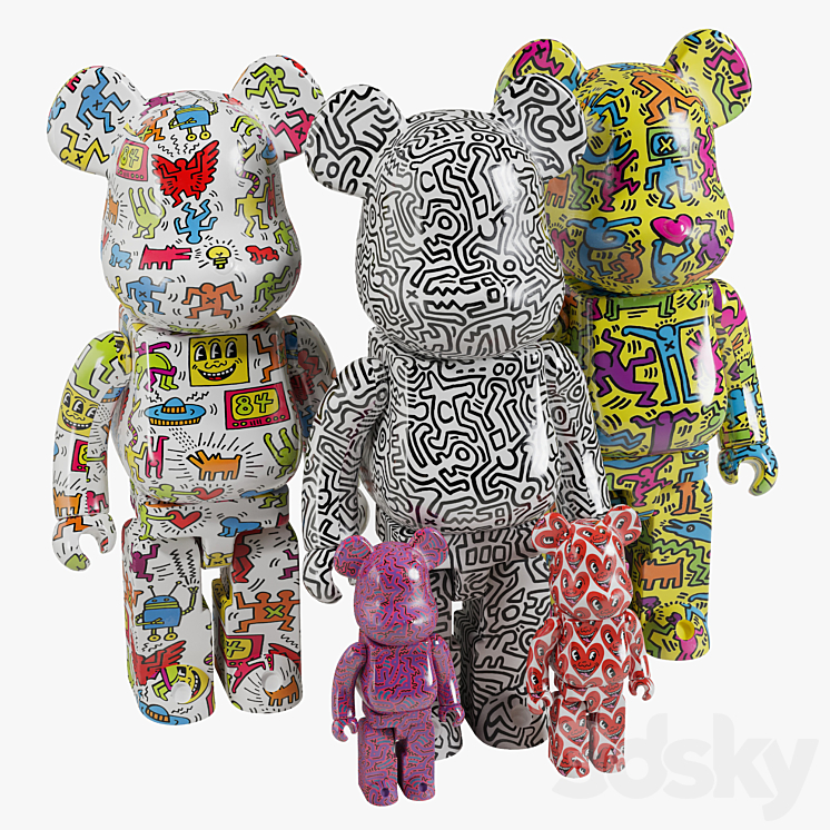 Bearbrick \/ Keith Haring 3DS Max - thumbnail 2