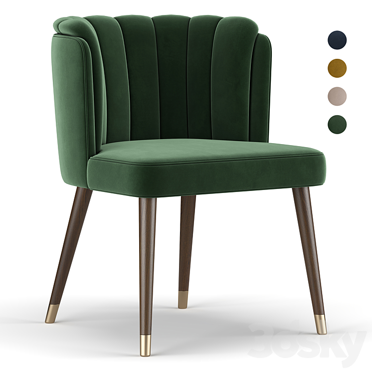 Isadora Dining Chair 3DS Max Model - thumbnail 1