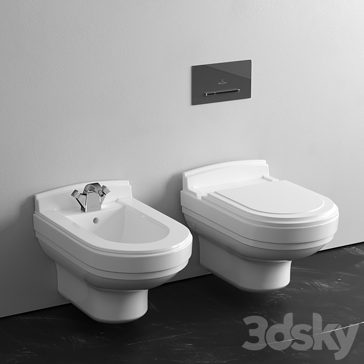 Villeroy & Boch Strada wall-mounted toilet & bidet 3DS Max - thumbnail 1