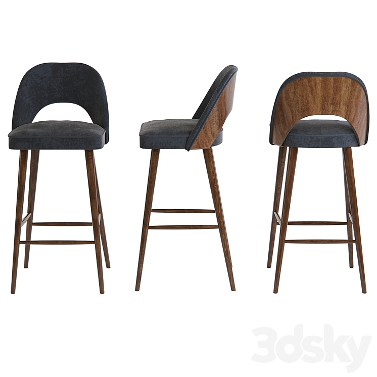 Bar stool GLORI-9 from Stella 3DS Max Model - thumbnail 2