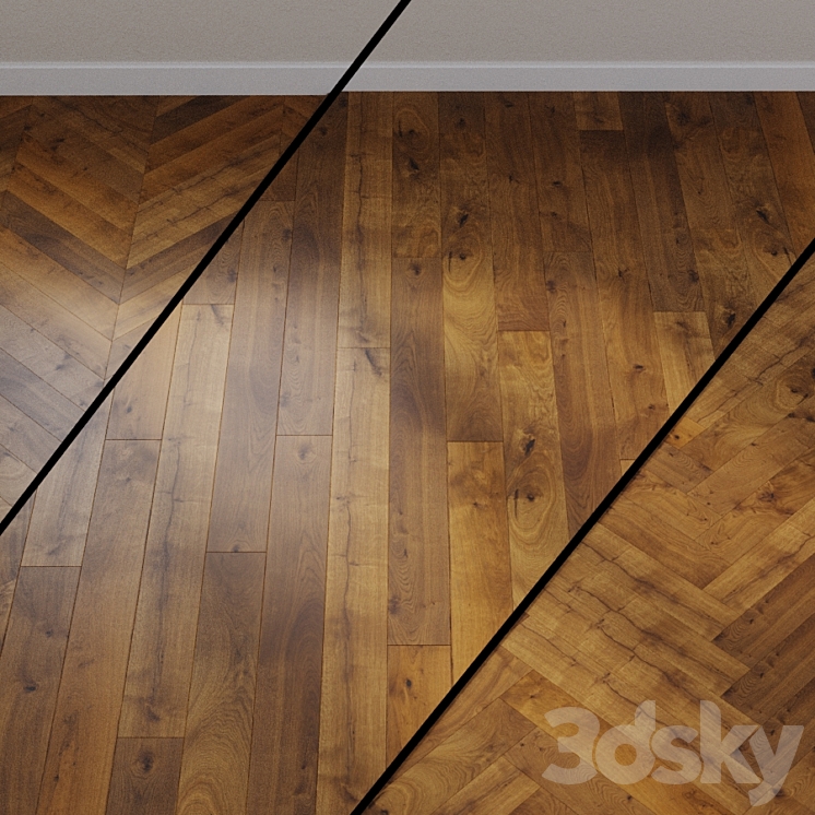HARO PARQUET 4000 Plank 1-Strip 180 4V Amber Oak Sauvage brushed 3DS Max - thumbnail 1