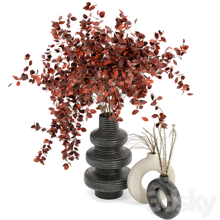 Indoor Dry Plants in rusty Concrete Pots – Set 80 3DS Max - thumbnail 2
