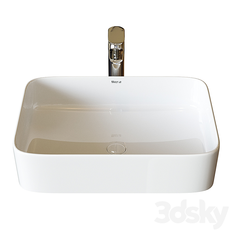 Washbasin Roca Inspira Square 37×50 cm surface mounted 327530000 3DS Max - thumbnail 1