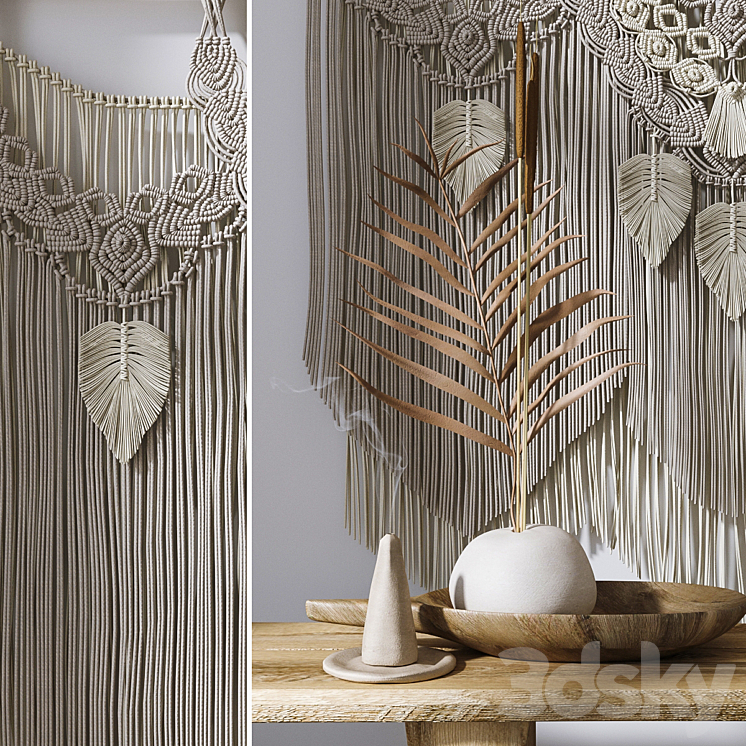 Decorative set with panels Macrame # 2 3D Model