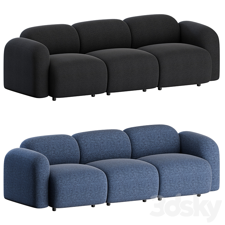 Swell Sofa 3 Seater by Normann Copenhagen 3DS Max - thumbnail 2