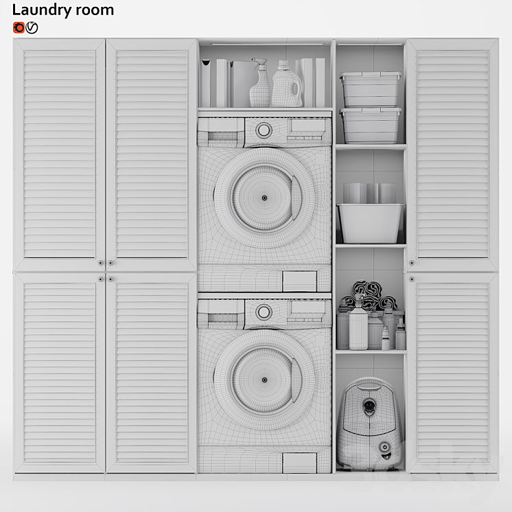 Laundry room 05 3DS Max - thumbnail 2