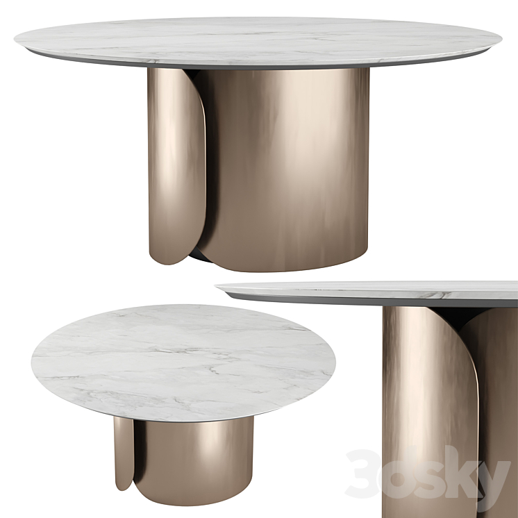 Olivya Stone Aural round dining table 3DS Max - thumbnail 1