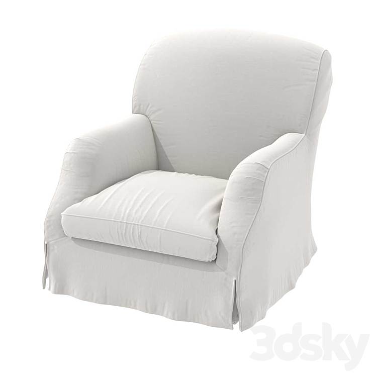 Custom made slipcovered chair 3DS Max - thumbnail 1