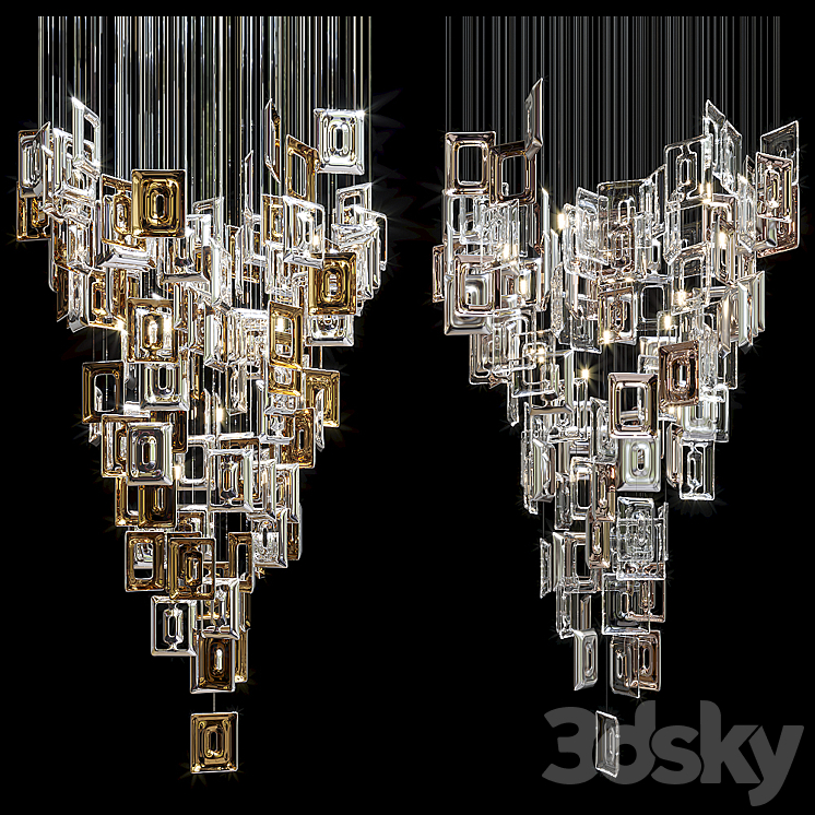 Chandelier Light Vargov Geometric Pendant light 3D model