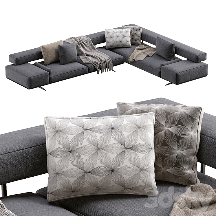 Sofa Wing By Flexform 3DS Max - thumbnail 2
