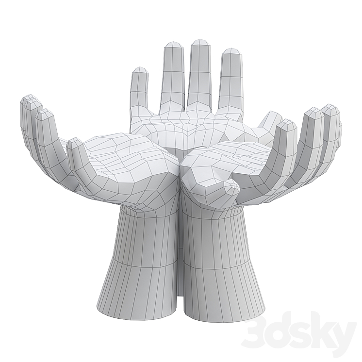 Hands vase 3DS Max - thumbnail 2