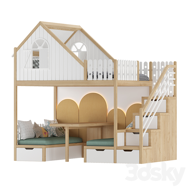 Kids Room Bed 02 3D Model