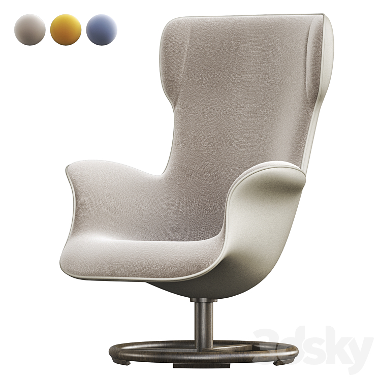 Bergere armchair by giorgetti 3DS Max - thumbnail 1